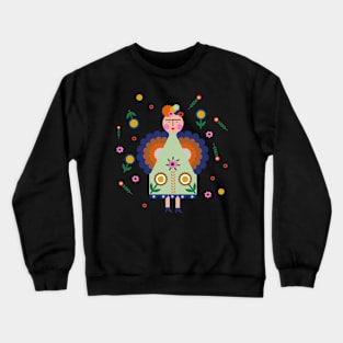 Frida kahlo mexican feminist painter colorful summer flowers viva la vida Crewneck Sweatshirt